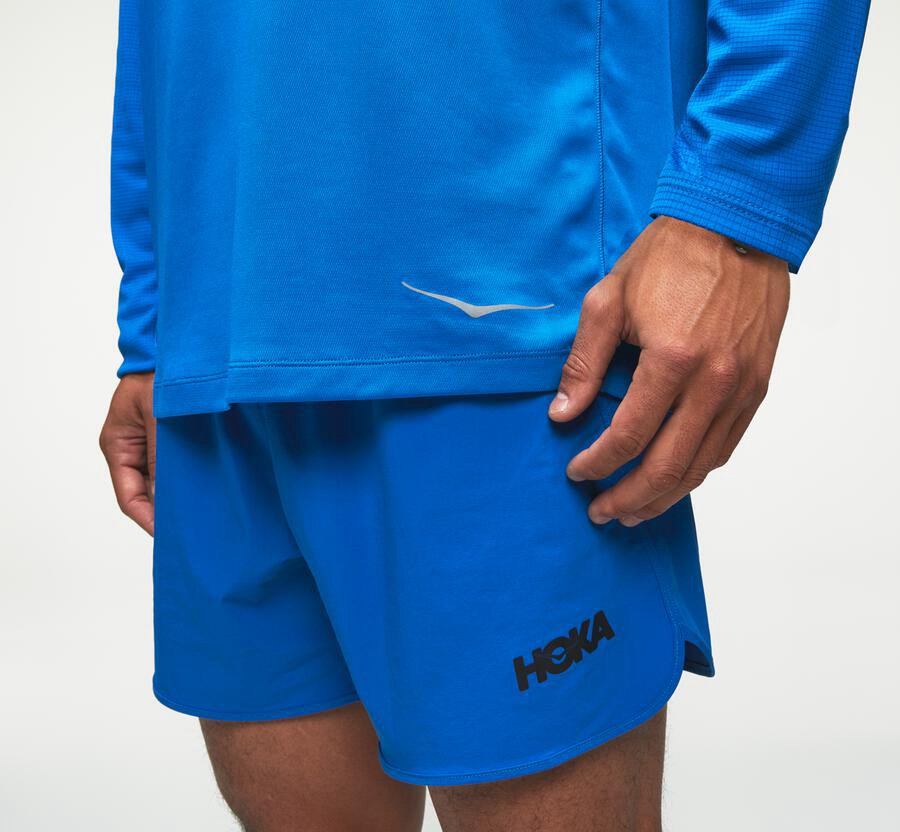 Hoka One One Tops Mens Blue - Performance Long Sleeve - 97586WJTC